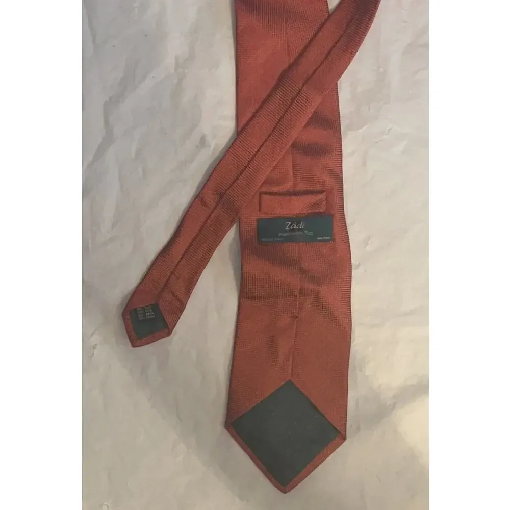 Zadi Andrew's Ties Orange/Brown Silk Made in Italy Necktie